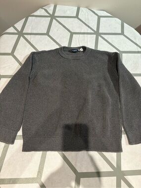 Place  Charcoal Gray Ribbed Crewneck Sweater
